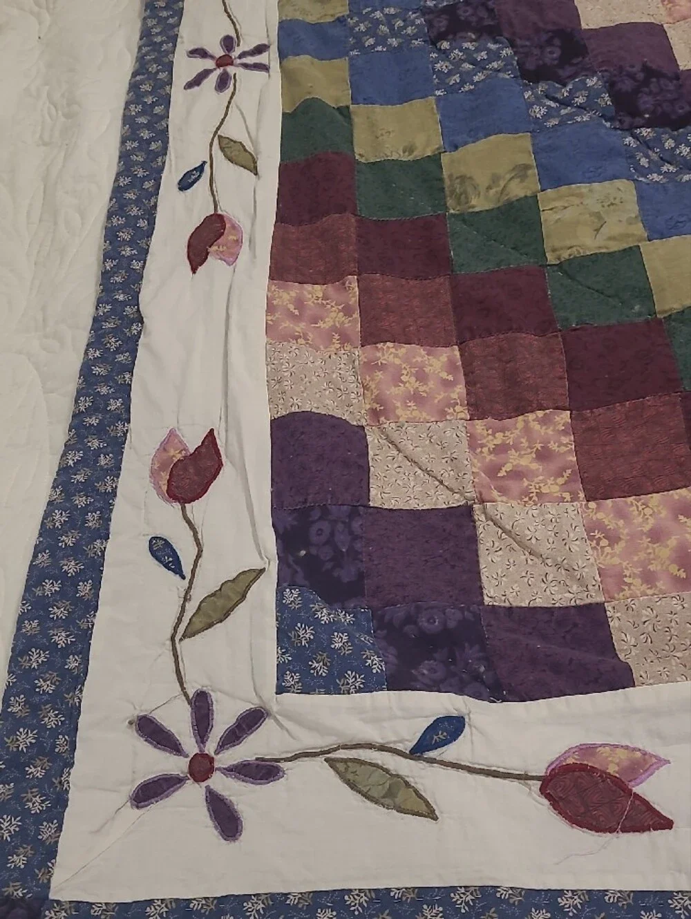 Multicolor Patchwork Quilt - Purple, Blue & Green